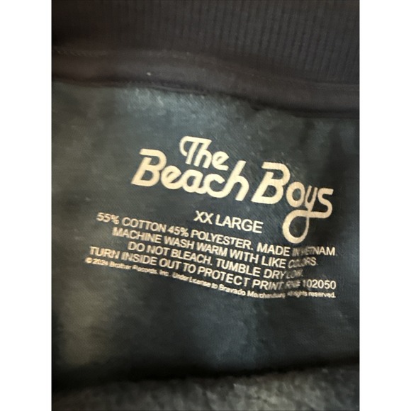 The Beach Boys Blue Tie-Dye Fleece Graphic Front Back Sweatshirt Womens XXL Surf - Picture 3 of 5
